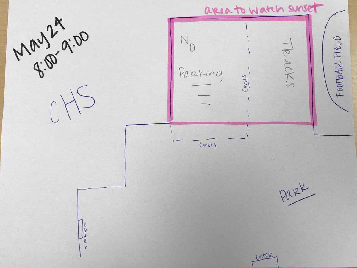 Crowley2018's tweet photo. Hey CHS seniors, today our senior sunset will be in the student parking lot at 8-9.  See you there!! https://t.co/SvIGOtOQrN