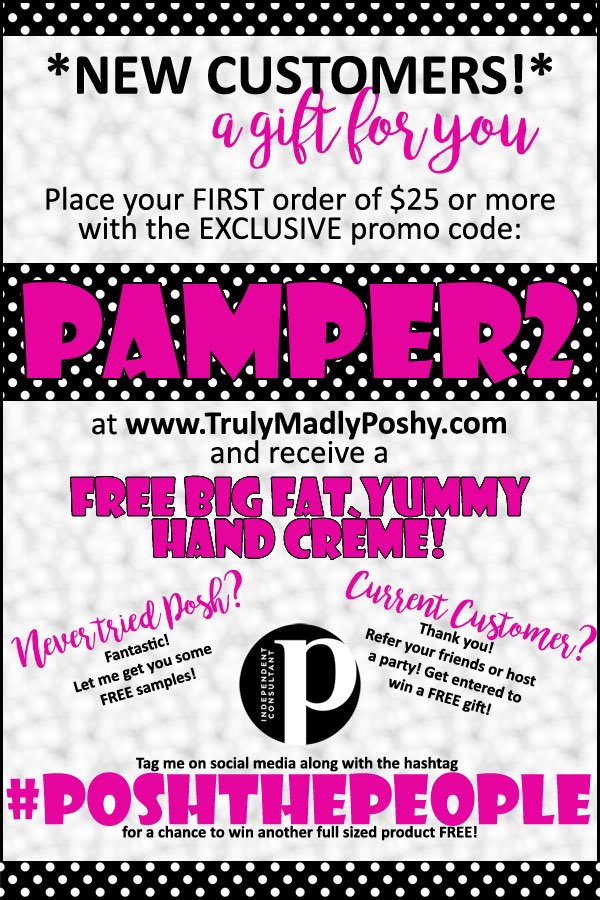 TrulyMadlyPoshy's tweet photo. You deserve to be pampered! Want a FREE #HandCream? Let me #pamper you!
If you have NEVER ordered #Posh before, #redeem a free #BFYHC #Posh products are #NaturallyBased, #MadeInTheUSA and #CrueltyFree. No #soy or #gluten fillers.
#TrulyMadlyPoshy #MeTime #Skincare #PoshThePeople https://t.co/xl7CY2vZxo