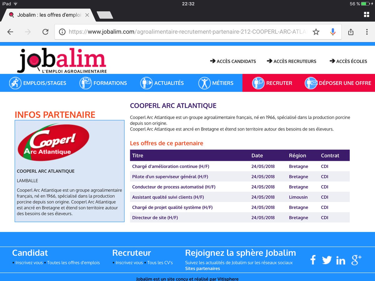 Six offres d'emploi à pourvoir à la Cooperl, dont un poste de directeur de site
jobalim.com/agroalimentair… 
#Emploi #agroalimentaire