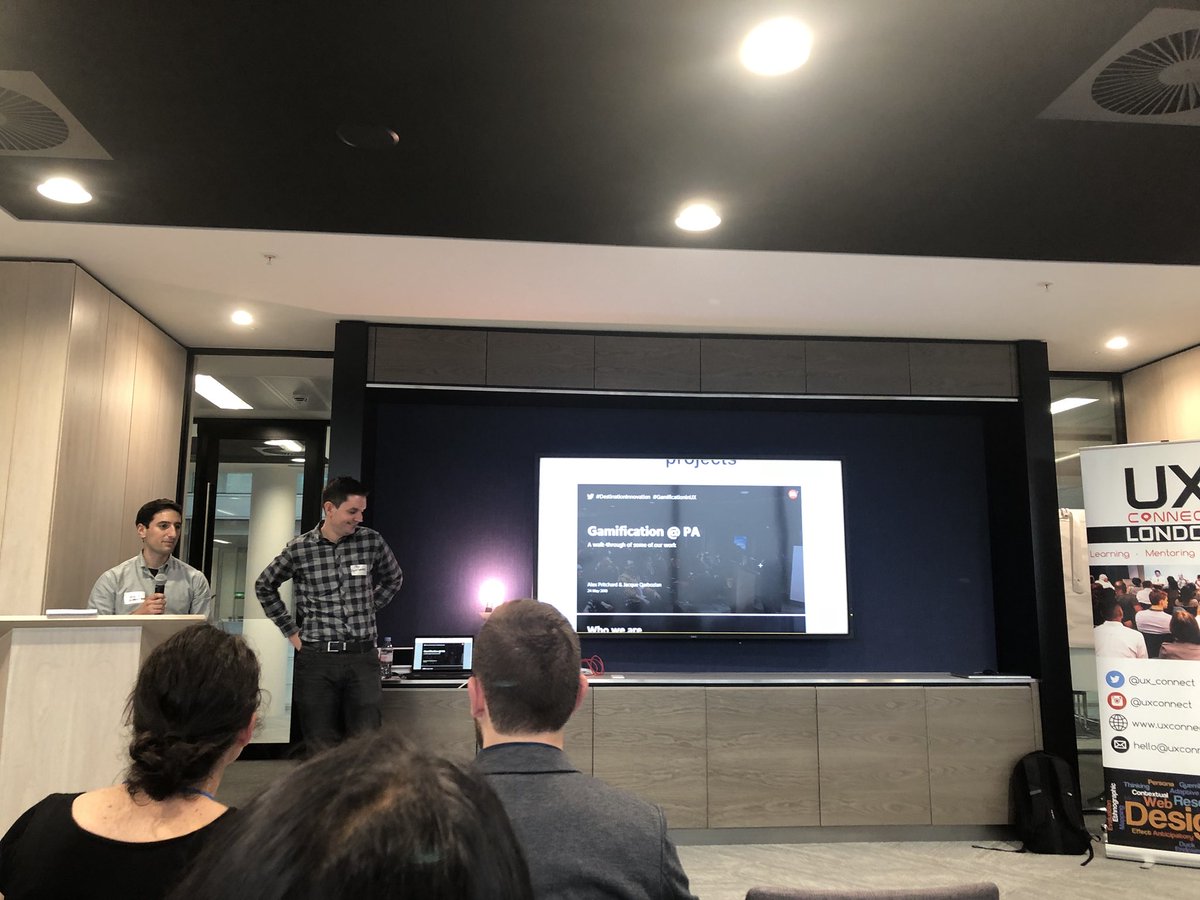 RMGDigitalUK's tweet photo. Really Brilliant talks from @DaveRage ,@v_gkogkidis ,@dmeusburger and the guys from @PA_Consulting at tonights @ux_connect event thank you all!#uxconnect #gamificationinUX https://t.co/1snFpufWWf