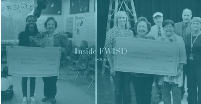 In our latest edition of #InsideFWISD, you will find:
- Surprise announcements of the 2018-2019 Performing Arts Teaching Chairs
-A Week in Review of images from across #FWISD
-Ask Elsie: What is the status of 2018-2019 employee contracts?
And more! fwisd.org/insidefwisdnew…