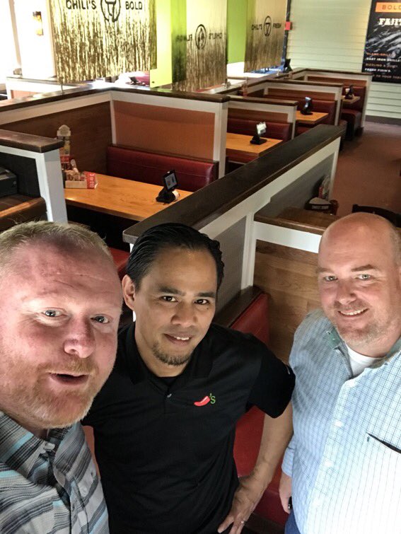 MattDobbins5's tweet photo. Had a great time this week in the Charlotte market training and doing safety visits. Thanks Rick Follansbee! Learning the Chili’s way and becoming a #brinkerhead #safetyisnoaccident https://t.co/yNyqmbJnZO