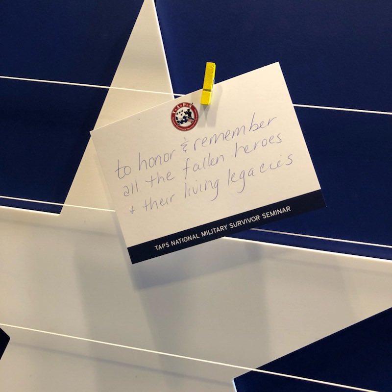 TAPSorg's tweet photo. The Wall of Intention is a place of honor and remembrance, support and comfort #gratefulnation #TAPSfam https://t.co/Dt72nromOG