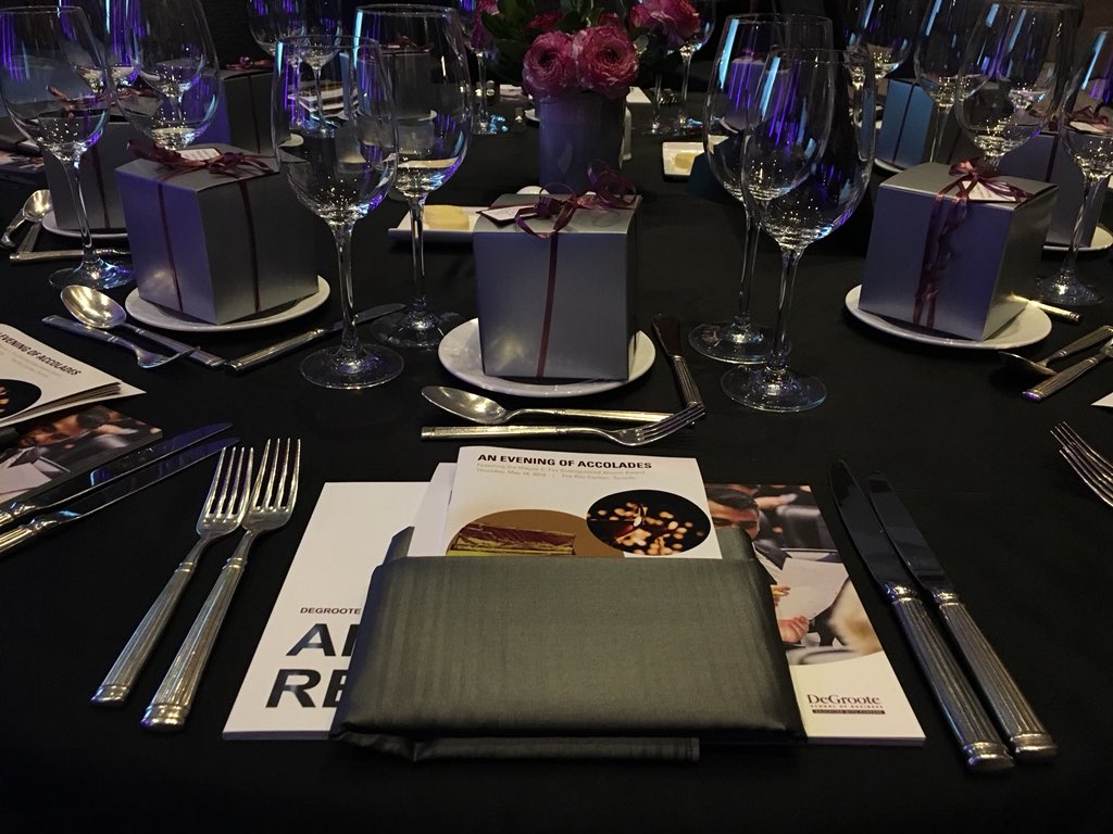 DeGrooteBiz's tweet photo. We’re honouring Dino Trevisani at our Evening of Accolades event in Toronto tonight. #DSBnetwork #McMaster https://t.co/YvUI7KFxJa