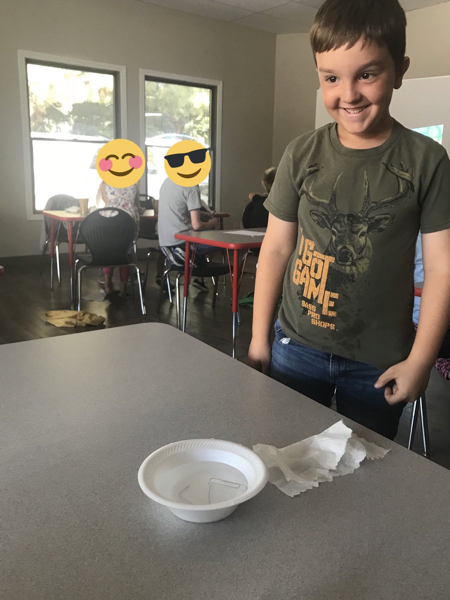 Mrs_Geoffrion's tweet photo. The look of excitement 😁 when you’re the only #scholar to complete the experiment challenge. 📎💧#Confidence #Science #Workshop @KairosPubSchool https://t.co/qb2JGJoL2D