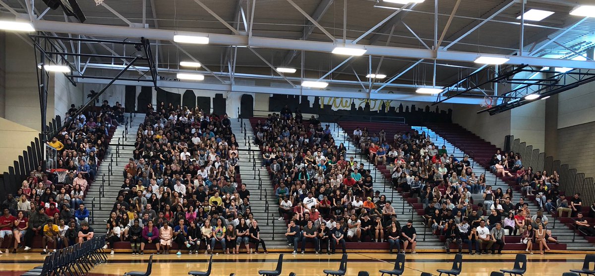 CHS_ORourke's tweet photo. Graduation practice and final “dos” and “donts” from Ms, Miller. @DOHS18 you are ready to go!! See you all Saturday at the @ThomasAndMack https://t.co/FvrhvhCVKe