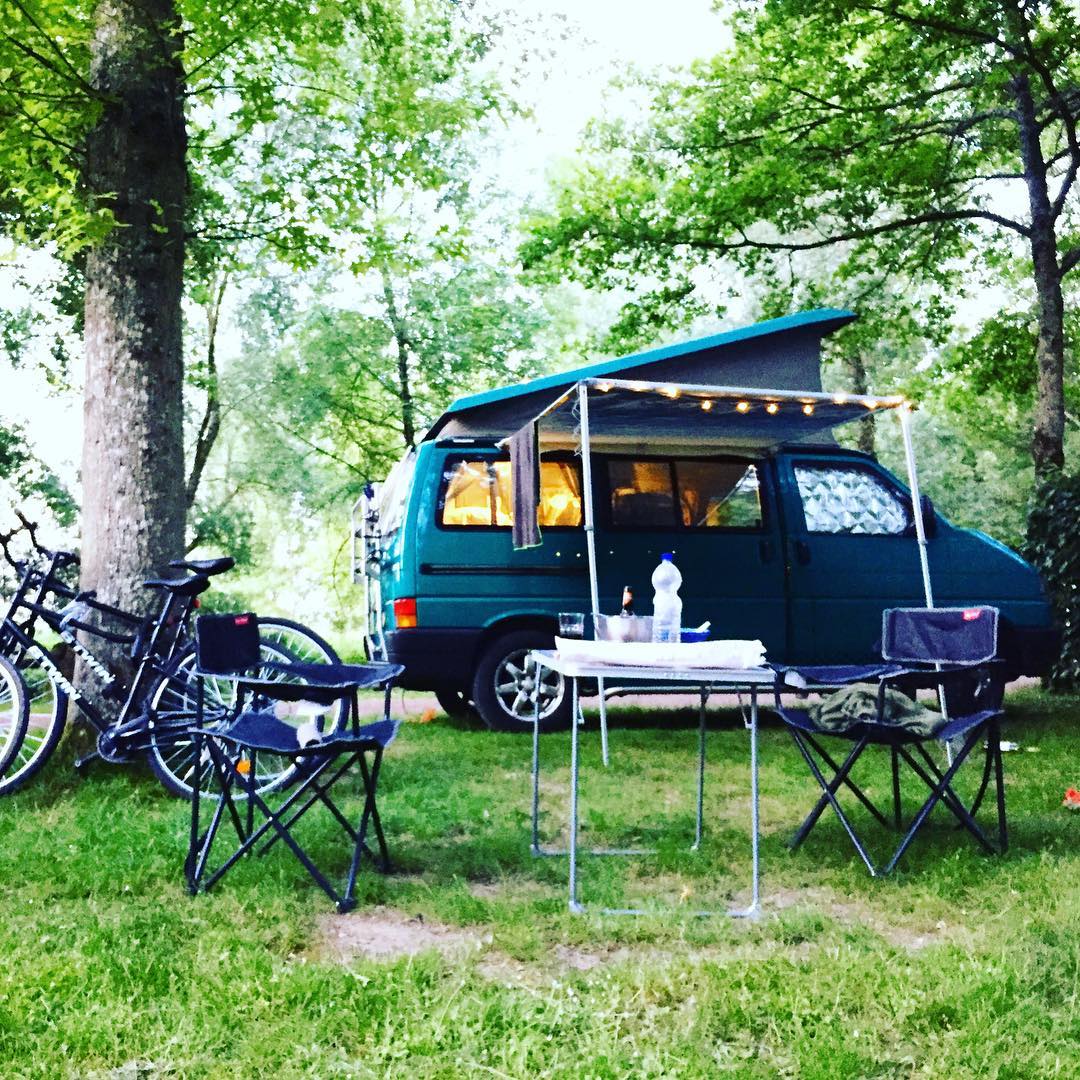 Meet 'Gary' 🚐⛺️🌲 Our VW camper. Together we are Koasting the European, African, Balkan and Middle Eastern coast 🌊☀️ Follow Gary at Koasting.com #Koasting #vanlife #France #olivet #campingolivet #europeansummer #VWcamper #camping #summer #travel #wunderlust