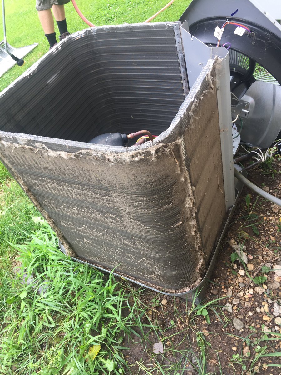 Is your air conditioner not working?  Could be the outside unit is dirty and needs to be cleaned.  Call us to schedule your annual maintenance.  Clean units help to keep your air conditioner working properly.  flemingheating.com