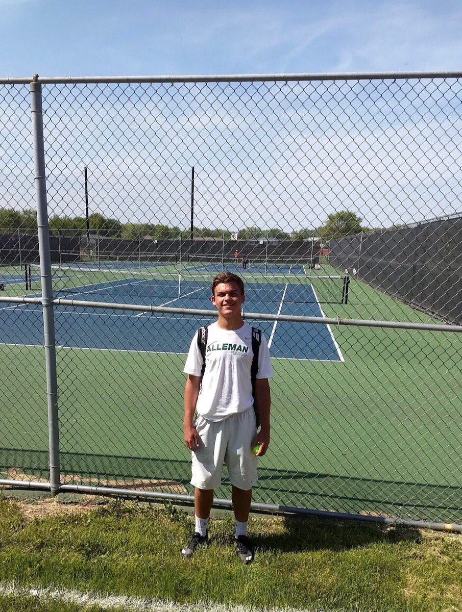 Today Joey Miller became the first Alleman boys tennis player since 1994 to advance to the second day of the State tournament!