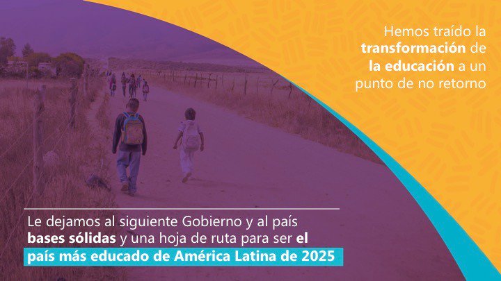 Hoy la transformación de la educación en nuestro país ha llegado a un punto de no retorno, le estamos dejando al siguiente Gobierno y todos los colombianos bases sólidas y una hoja de ruta para ser el país más educado de América Latina en 2025. #EducaciónDePrimera