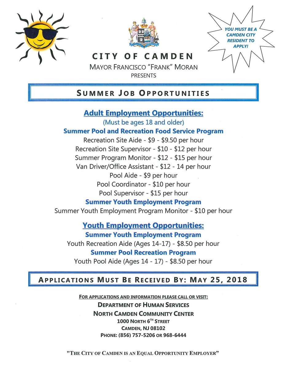 City of Camden Gov on Twitter "Camden Residents! Reminder...Summer