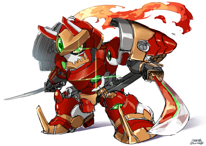 途中止めした看板娘モチーフメカを発掘 魔導甲冑アカツキ 