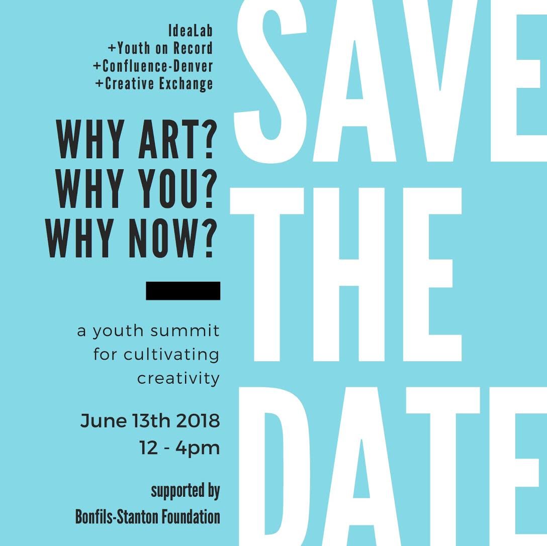 Why Art? Why You? Why Now? On June 13, creative youth will come together to support their creative development, cultivate new connections and highlight youth creative leadership. Youth Registration at bit.ly/IdeaLabYOR