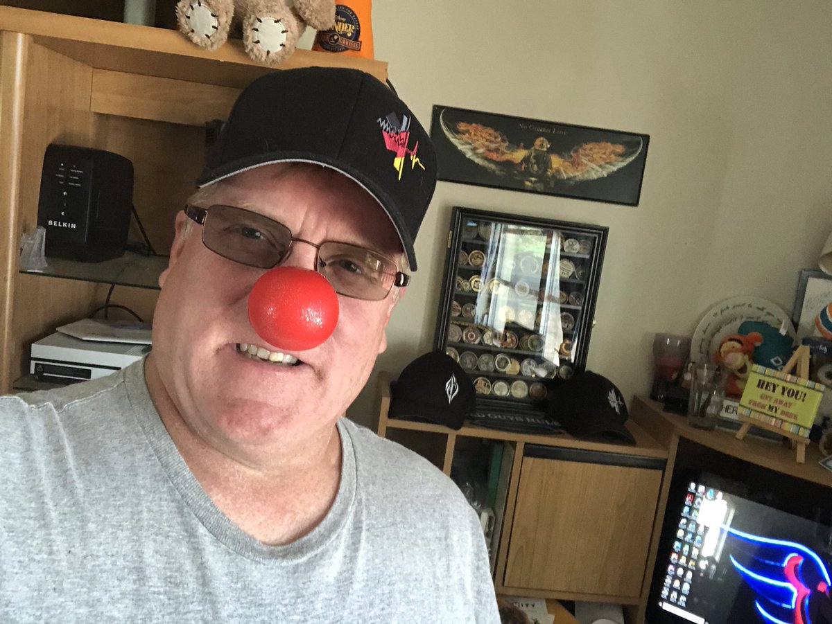 JEFF_EMT's tweet photo. Supporting #rednoseday #rednose #fireandfight #fireandfightstreetwear #rednoseday2018 #rednosedayus #rednosedayusa https://t.co/ETpzDy2d0E