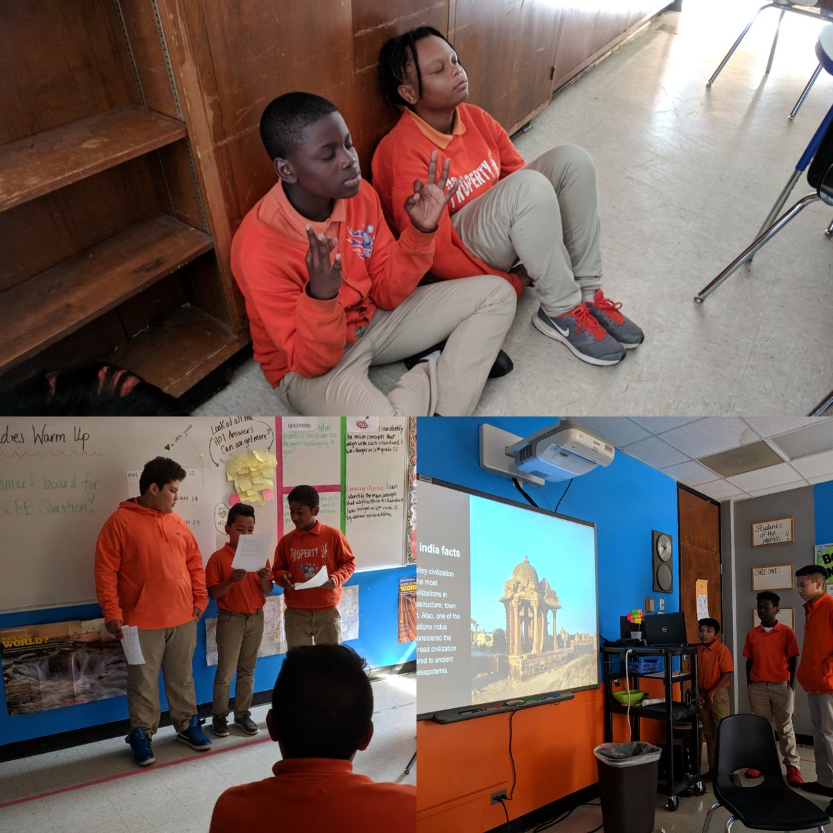 teach6jones's tweet photo. Another day of Student Choice! Student Teaching and Reviewing World Religions which totally means mediationing!! #bobcatbest @BMSBobcats https://t.co/1RRGCUl5g4