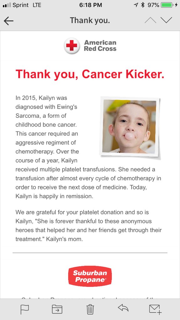 SweetTSips's tweet photo. This made my day! #cancerkicker #redcrossontheway #plateletdonor #helpstrangers @americanredcross https://t.co/u0KetN7Xpx