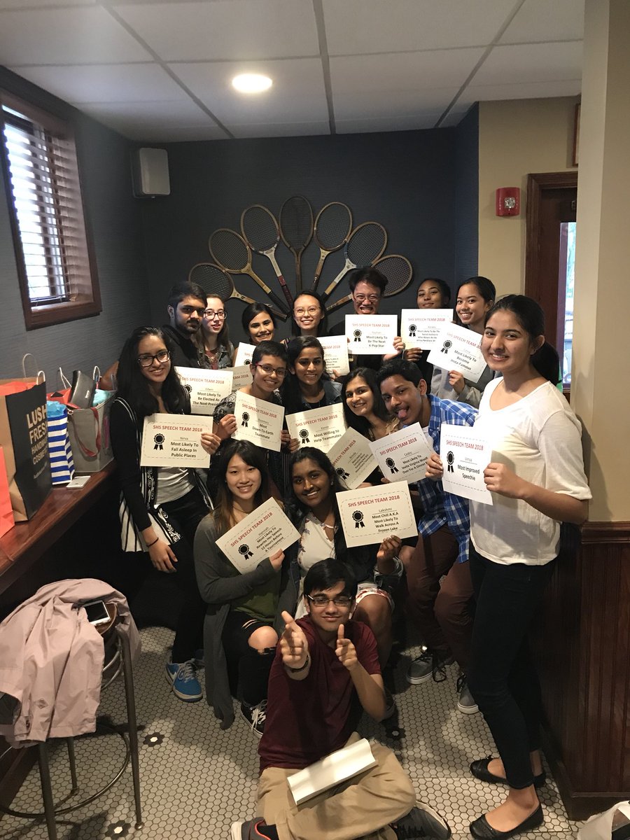 shs_speech_team's tweet photo. It was great to have the whole team back together one last time before the school year ends! Thanks everyone for such a memorable season, it was fun to watch you all grow in friendship and in your speech skills🎉❤️ #speechedup #WeAreSHS https://t.co/Q5p9XFDOHR
