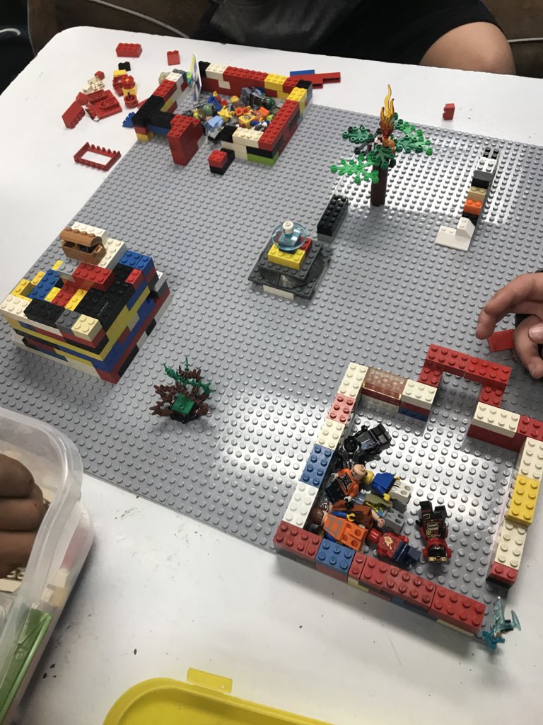 cobb7_cobb's tweet photo. LEGO Makerspace. Wrote stories and recreated them using Legos. @MrKooymanEIS #MakerSpace https://t.co/NQ3SYQEcLT