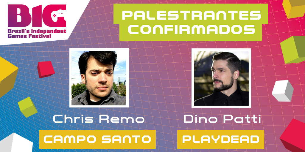 BIG_Festival's tweet photo. Nesta edição, também vamos contar com @chrisremo, da @camposanto, estúdio responsável pelo premiado FIrewatch e que, recentemente, foi adquirido pela Valve Software; e @DinoPatti, co-fundador da @Playdead, que criou Limbo e Inside! #BIGFestival2018 https://t.co/uO3wxIA7OI