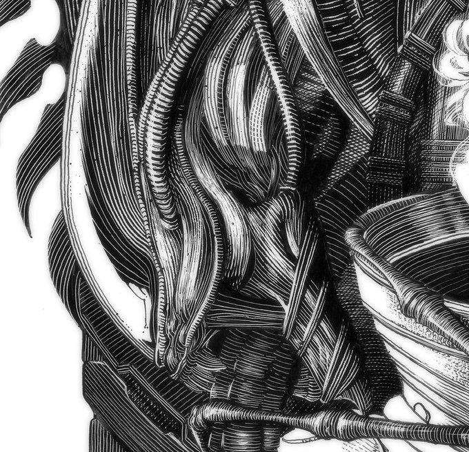 Dragonslayer by Evan Cagle. 
Alien image from 2016 