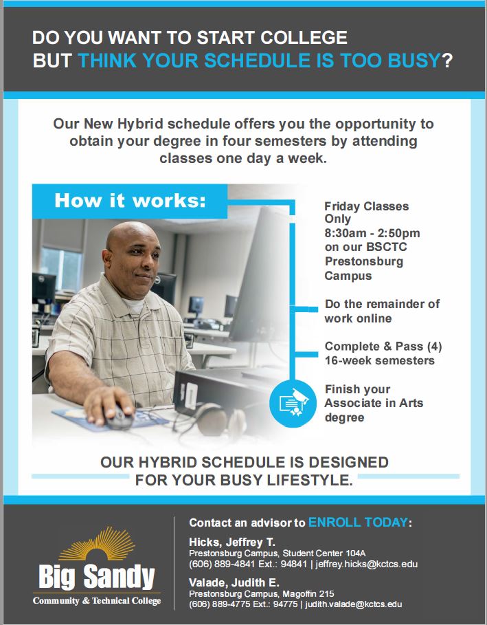 BSCTC05's tweet image. Thinking of starting college? Worried your schedule is too busy? 
#4Semesters #AssociateinArts #GoYou