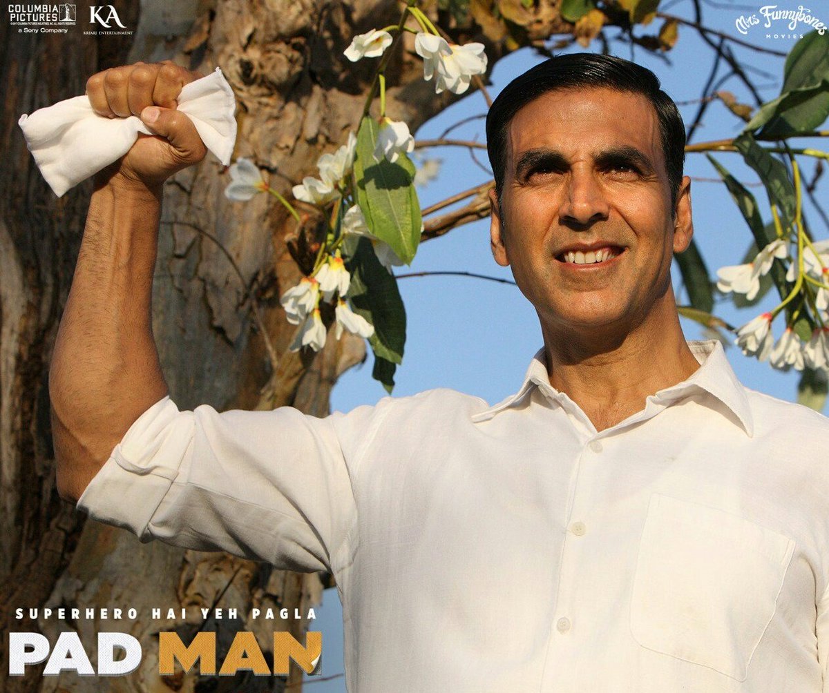 akshayrenukdas's tweet photo. Miliye Lakshmikant Chauhan se, a man with a genius mind whose passion led to a revolution. Watch @akshaykumar as Lakshmi in the World TV Premiere of #PadMan  on Sat, 26th May, 8 PM on @zeecinema 

@sonamakapoor @mrsfunnybones @radhika_apte #PadManOn26May #Padathon https://t.co/vPIe7KibNt