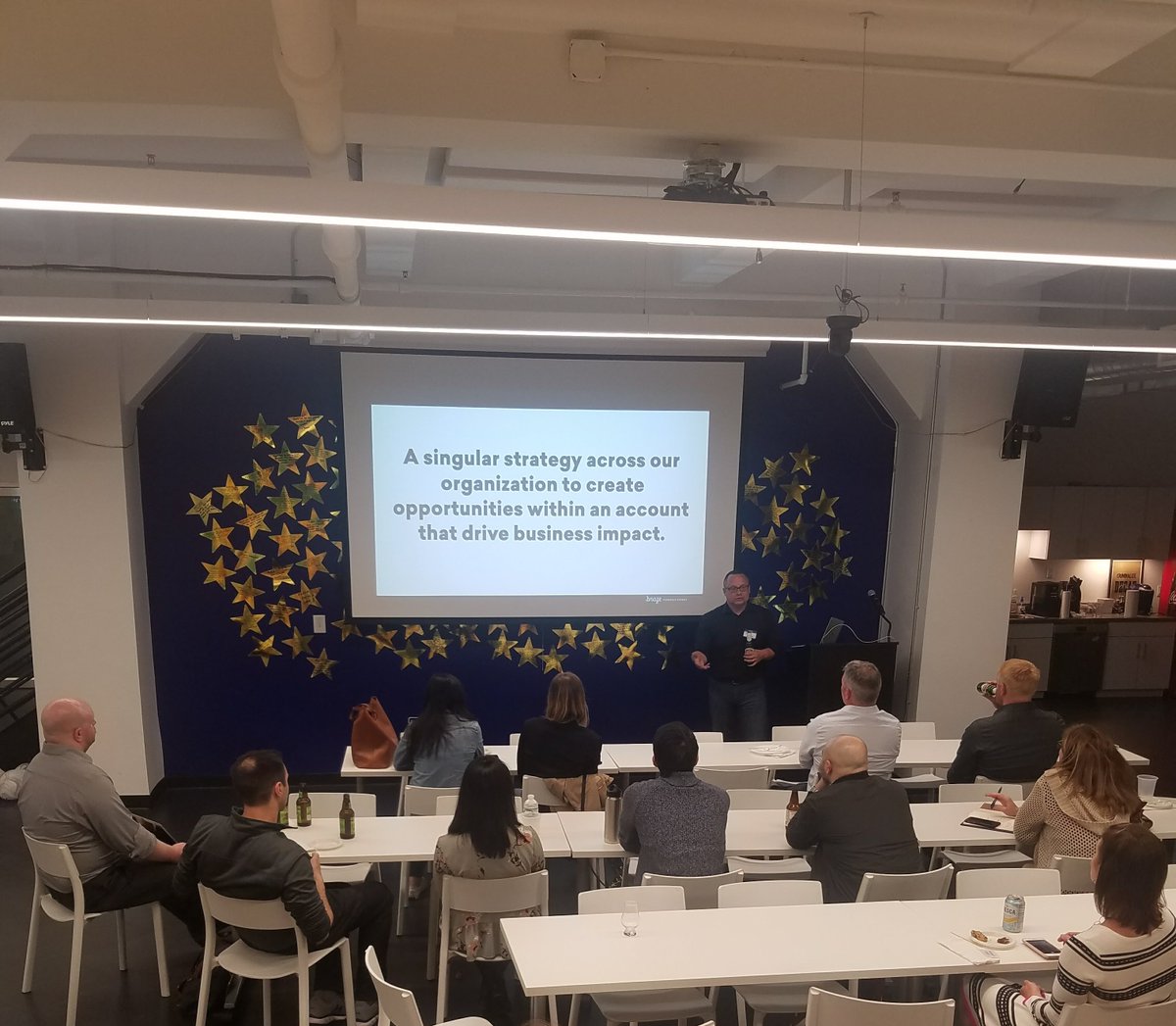 Braze's tweet photo. Great @bizible user group yesterday with our very own @shherrin discussing how to rethink attribution for #ABM! https://t.co/trKCNePEgh