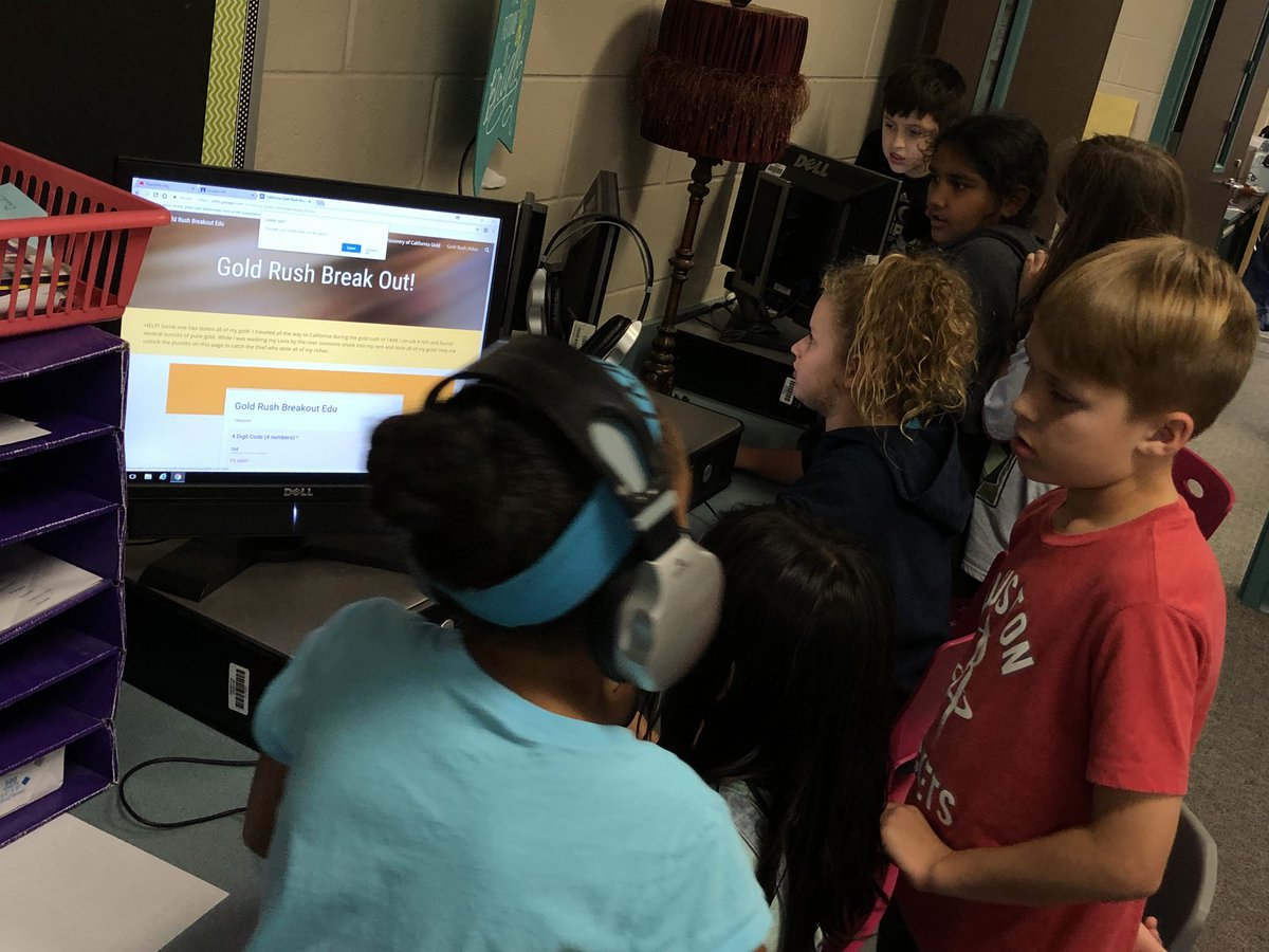 mrsCooperWHE's tweet photo. Learning about the California Gold Rush via a social studies @digitalbreakout ! They love unlocking codes!! @HumbleISD_DL #MBEbears @HumbleISD_MBE #htilt #humbleTILT https://t.co/2ajxxsU3V8