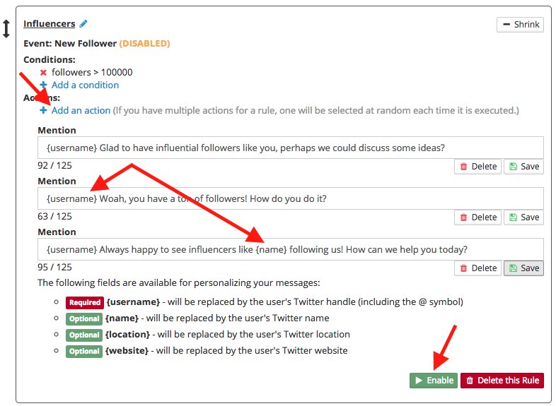 HeroicSocialApp's tweet photo. Create PERSONALIZED welcome mentions to your new followers with Automation Actions at https://t.co/WwQpk8rsRj!

Want to send a custom, personalized message only to new followers who contain a specific keyword in their profile and at least X (Cont'd at https://t.co/zHqGTPM6Lz) https://t.co/eNAkoVEGwf