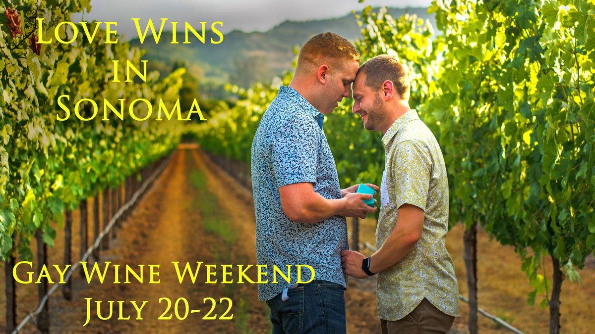 OutInVineyard's tweet photo. #LoveWins in Sonoma. #Gay #Wine Weekend July 20-22

https://t.co/9cBFzZu6yl https://t.co/zXKIDMmA7K