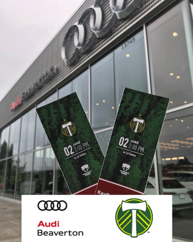 We have another <a href="/TimbersFC/">Portland Timbers</a> ticket giveaway! We have TWO clubs level tickets + Pre game field VIP for the Timbers vs. LA Galaxy on 6.2.18 at 2pm

How to enter: simply retweet and like this photo! Winner will be chosen  at random on Friday 5.25! 

#audibeaverton #portlandtimbers