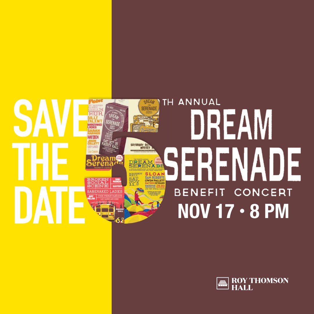 haydendesser's tweet image. Dream Serenade benefit concert for children with exceptionalities and their caregivers will be back for our 5th anniversary on Sat, Nov 17th at Roy Thompson Hall.  Please save the date. Stay tuned for artist lineup and ticket info.  @roythomsonhall  @BeverleySchool