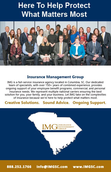 BBInsuranceSC's tweet photo. https://t.co/UNfHF4uqDX @Columbia_CEO endorses Insurance Management Group for your Cyber Liability Insurance needs. Contact us today to find out how we can help you and your business! 888.252.1766 or info@IMGSC.com #IMGSC #BeInTheKnow https://t.co/VwHqF3ZC0m