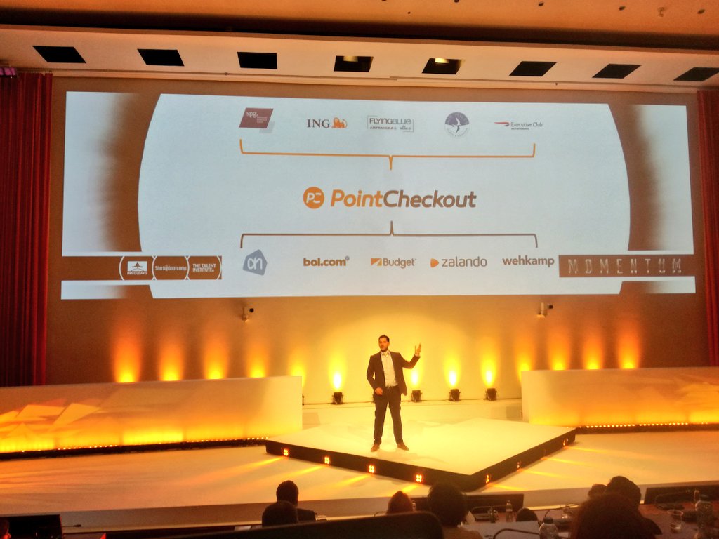 sbcCommerce's tweet photo. Our UAE team 🇦🇪 PointCheckout is on stage and their CEO, Bashar Saleh, is pitching! Discover payment gateway for loyalty points/miles that allows consumers to spend them on any online store #sbcDemoDay #sbcCommerce https://t.co/g28TuoylRQ