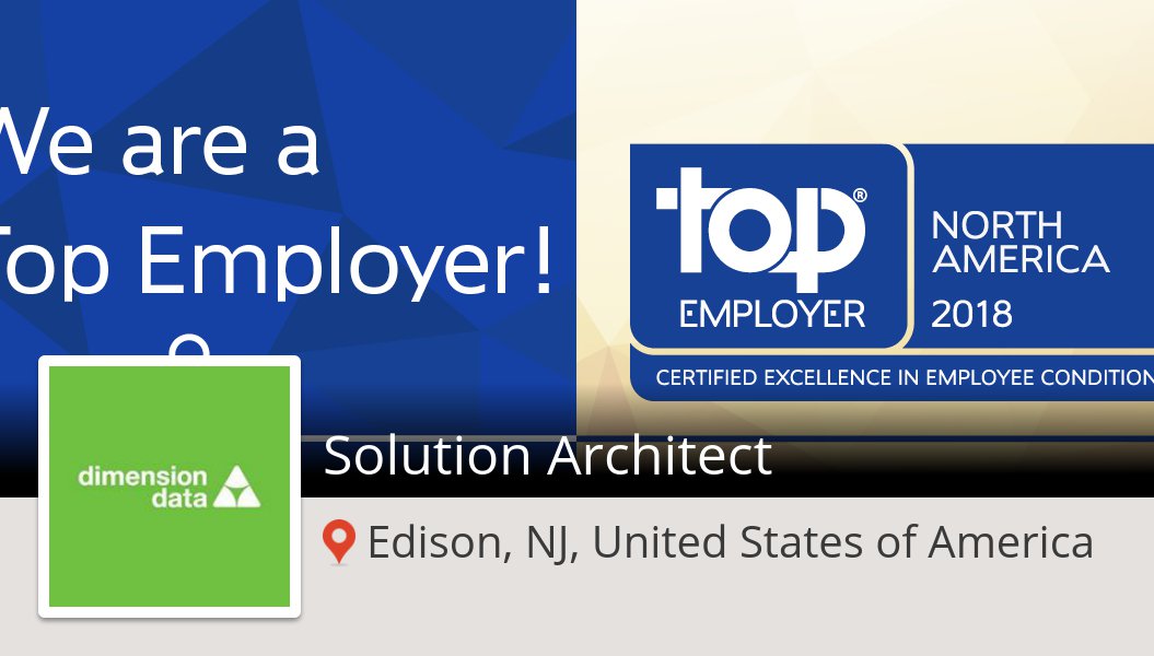 eaburacchio's tweet photo. Check out this #job: Solution #Architect at #DimensionData in #EdisonNJUnitedStatesofAmerica https://t.co/OzuUY0UaFI https://t.co/tnxfaYPQly