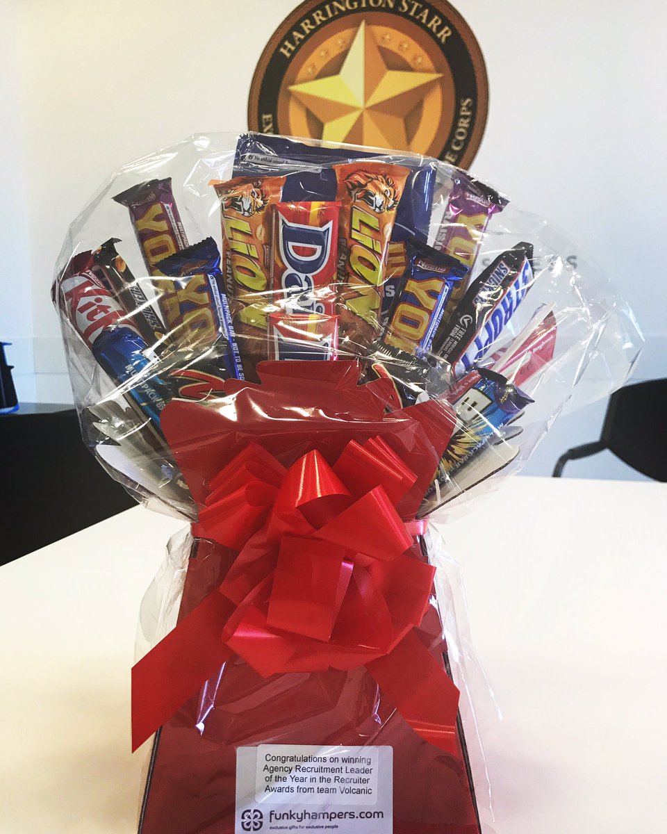 HarringtonStarr's tweet photo. Lovely surprise from the @volcanicuk team to help celebrate the win at the @RecruiterAwards ! The HS team say a big thanks. #starrlife #recruiterawards #winningπ π« https://t.co/K8XEd3Avyy