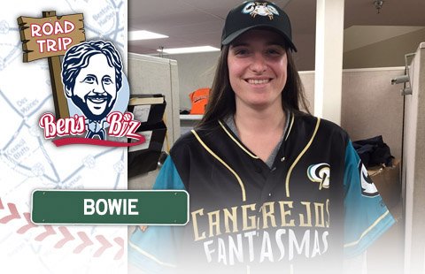 MiLB's tweet photo. Maca Aguirre Estalella came to the U.S. because of soccer, but she's quickly become a valuable asset to the @BowieBaysox front office: https://t.co/AHwBk705xa https://t.co/NZTQxfYqAS
