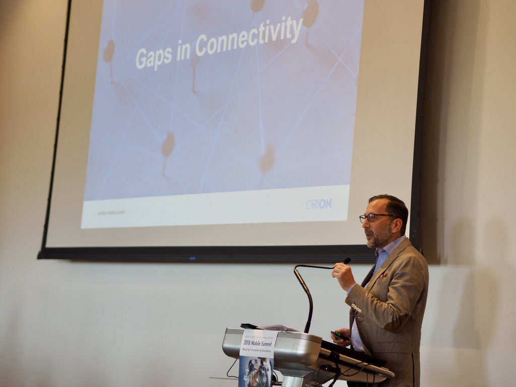 mezartdaulet's tweet photo. Alfonso Licata, @ORIONNetwork CEO/President, discussing lack of access to internet connectivity in Northern, rural, remote, and indigenous communities in Ontario, and why digital infrastructure needs to be implemented. #MobileSummit2018 https://t.co/znc45LNw3Q