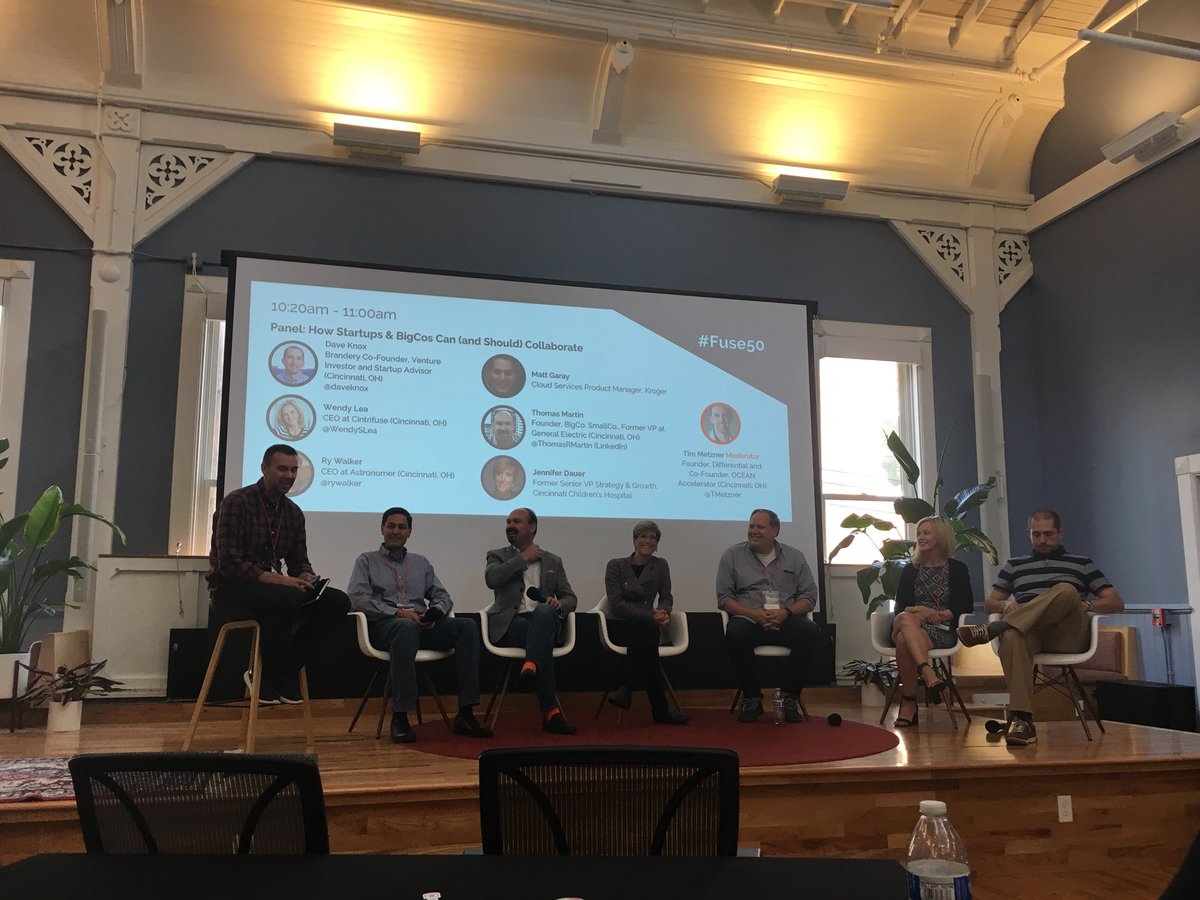 GeigerEnCounter's tweet photo. What a panel - #bigcos on #startups @ #Fuse50 in @cintrifuse. #givefirst #prepare and be proud! https://t.co/NOyWmIUCvK
