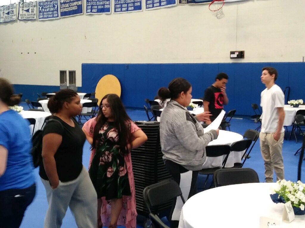 ACA students helping set up for Scholarship Night! @AboroPrincipal