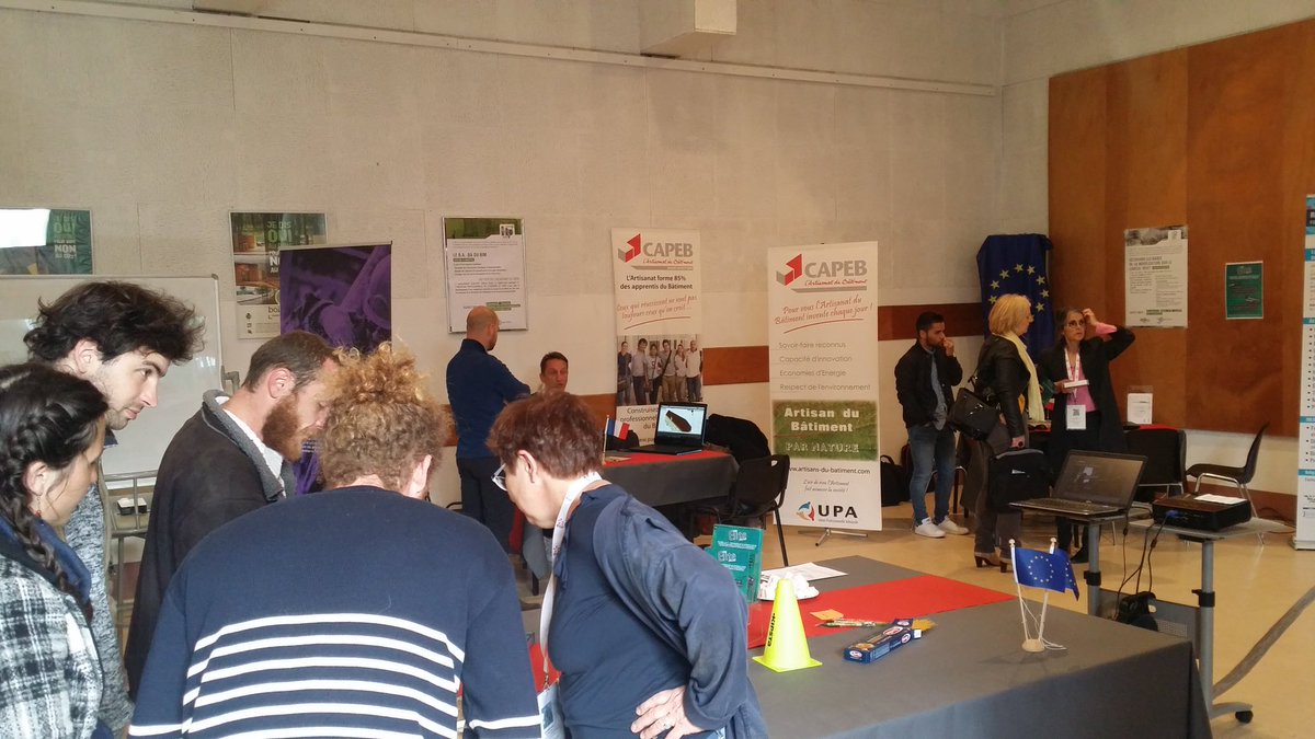 CAPEB76's tweet photo. CAPEB Le Havre journée BIM ELITE pour les acteurs de la construction. Initiative portée par #CAPEB Calvados dans le cadre d'Erasmus + avec le GIP rectorat de Caen. Partenaires italiens, estoniens, portugais et écossais présents pour accueillir les jeunes et les #artisans du btp https://t.co/EwvDfh5aGf