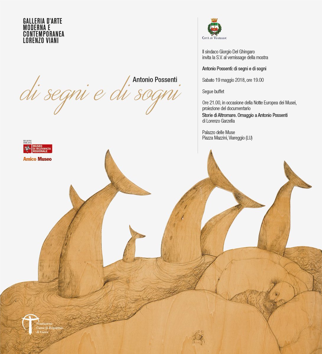 Verrà inaugurata sabato 19 maggio e resterà aperta fino all’11 novembre prossimo, «Di segni e di sogni», personale di Antonio Possenti 
L’Appuntamento per il vernissage è per sabato 19 maggio 2018 alle ore 19.00