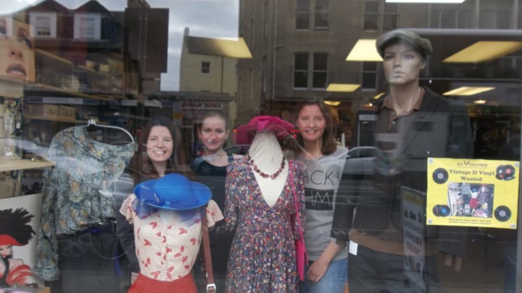 MaggieRobb1's tweet photo. A big thank you to the amazing @PwC_Scotland volunteers who supported #PwCSEClub member, All Together Edinburgh, for their Vintage &amp; Vinyl campaign. Collecting donations, creating a shop window display and marketing! #PwCOFOD #SocEnt https://t.co/VUkE1cyIBr