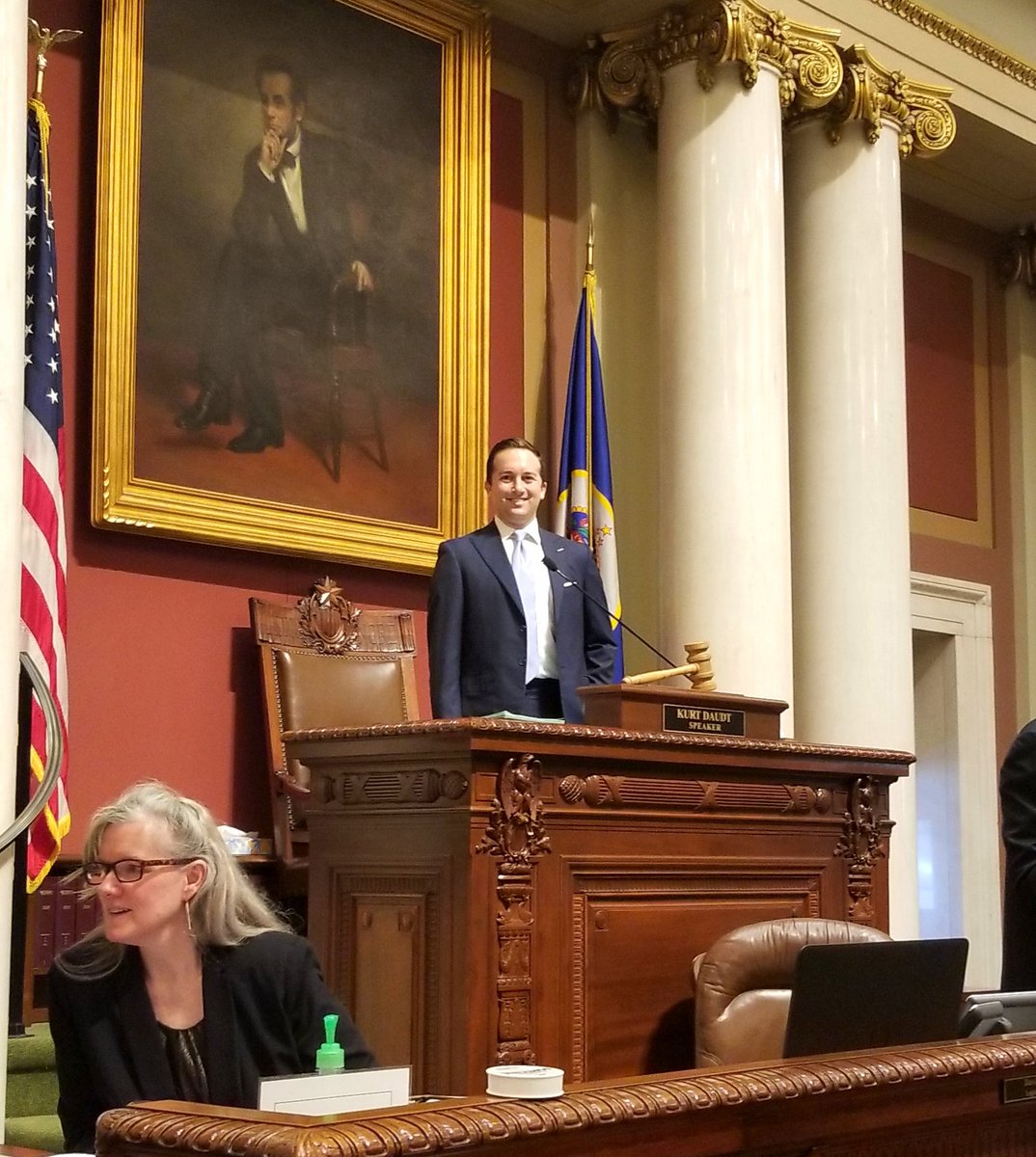 RepFueLee's tweet photo. @JonApplebaumMN gaveled us in today. I'll miss you as our Deputy Minority Leader and even more as a good friend. Best of luck to you and Kate. #mnleg https://t.co/ZgFs8moayg