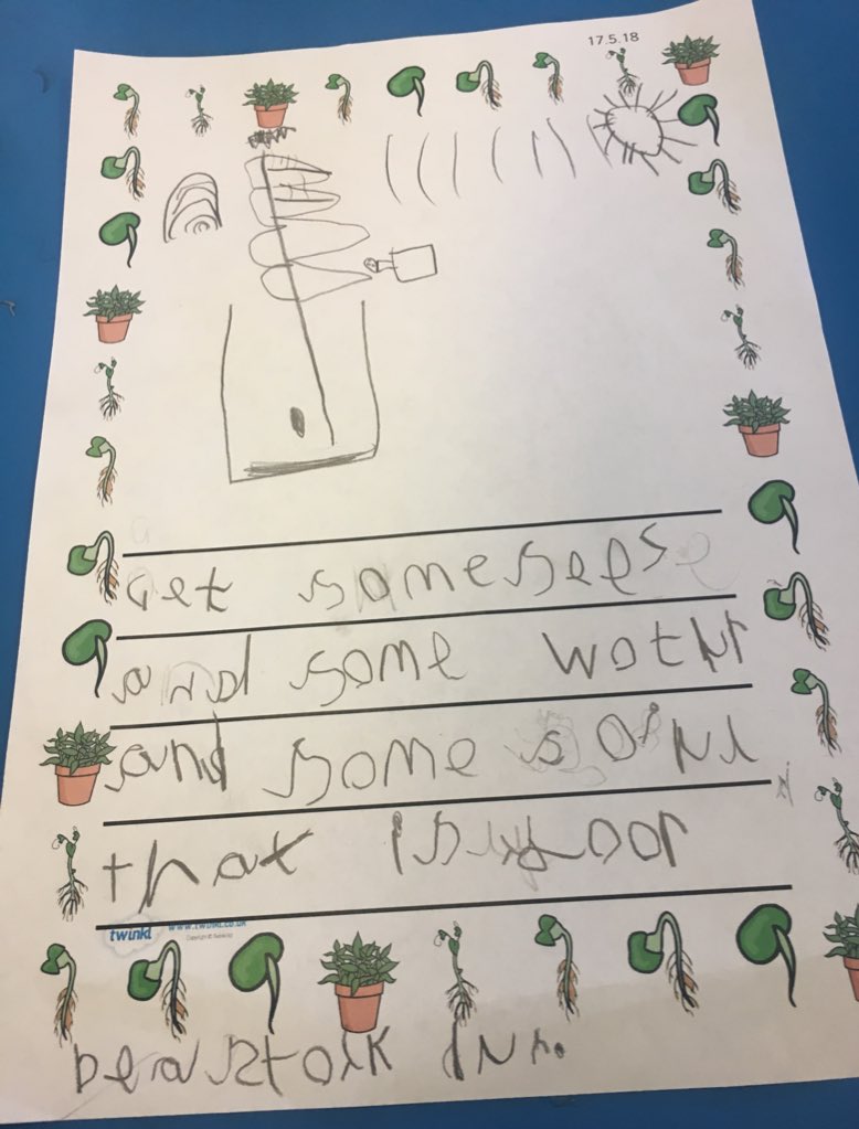 MrsRenwickSPS's tweet image. “Get some seeds and some water and some soil. That is your beanstalk done.” #easyasthat #writing #reallifecontexts