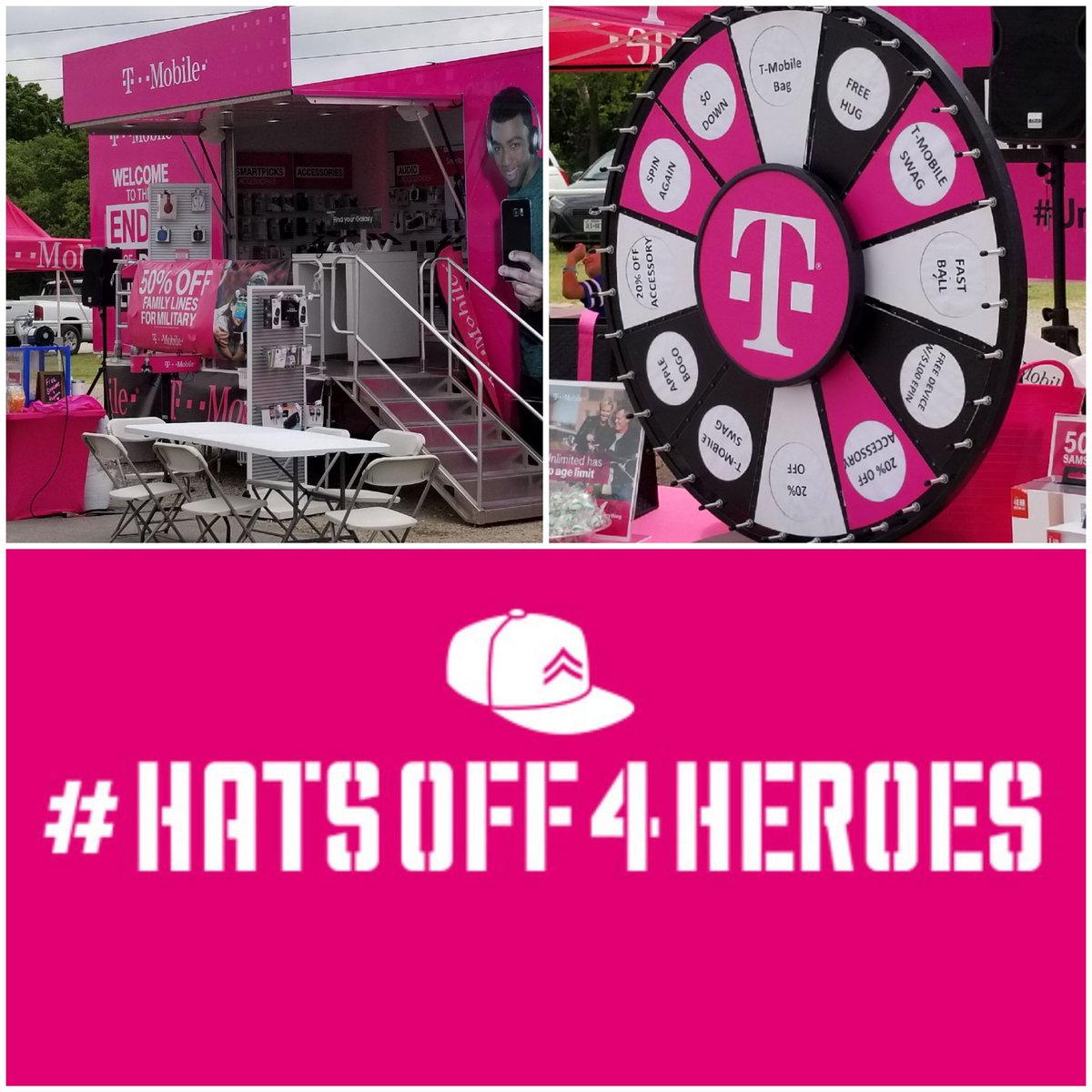 debjonestexas's tweet photo. Join @TMobileTruckDFW at @WildflowerFest this weekend where we say #ThankYou to our #Veterans #Military! Stop by and celebrate with us! 
#HatsOff4Heroes 
#AreYouWithUs 
#WAMFest2018 
#magentacowboy 
#MilitaryAppreciationMonth https://t.co/2veIusDsFH