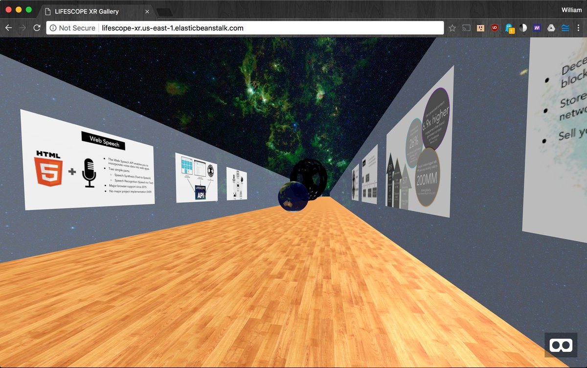 bitscooplabs's tweet photo. The Alpha of the LIFESCOPE XR Gallery is live.

Check it out: https://t.co/93OtZ3OwCC

Try out the social experience with others. (or on 2 devices)

You can move on the desktop but not mobile or VR (yet).

Audio and interactives coming soon!

Full platform launching May 26th. https://t.co/f3LsMo4Y53