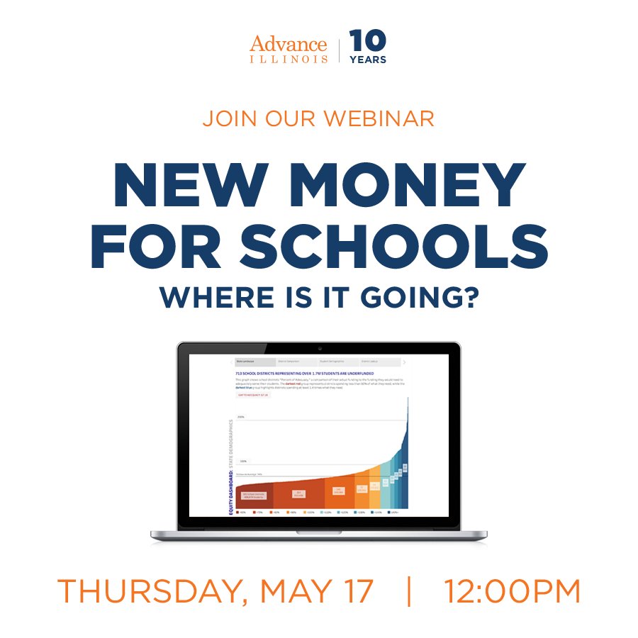 advanceillinois's tweet image. Don&apos;t forget to tune into our School Funding Webinar today at noon! We will be diving into our Equity Dashboard to explain how new dollars are flowing to schools and how much is still needed to go into the formula. You can still register! attendee.gotowebinar.com/register/52985… #FixedItNowFundIt