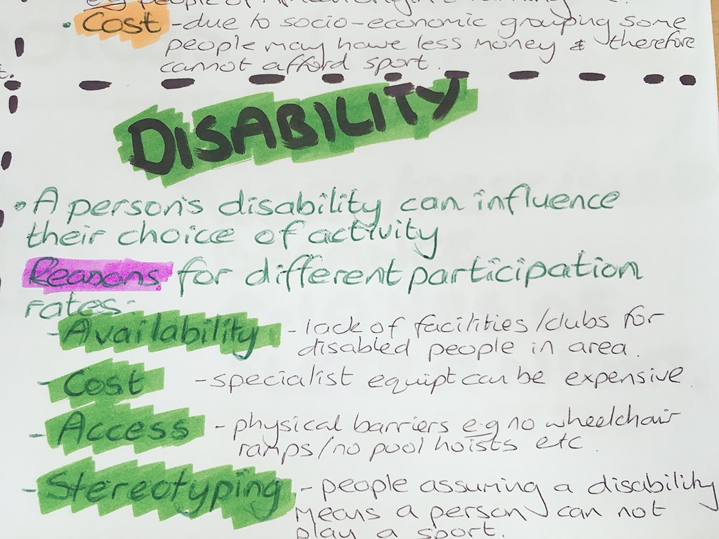 LimehurstPE's tweet image. GCSE PE PAPER 2: influences on participation PART 2. Can you explain how participation can be affected in relation to these groups?
#gcseperevision