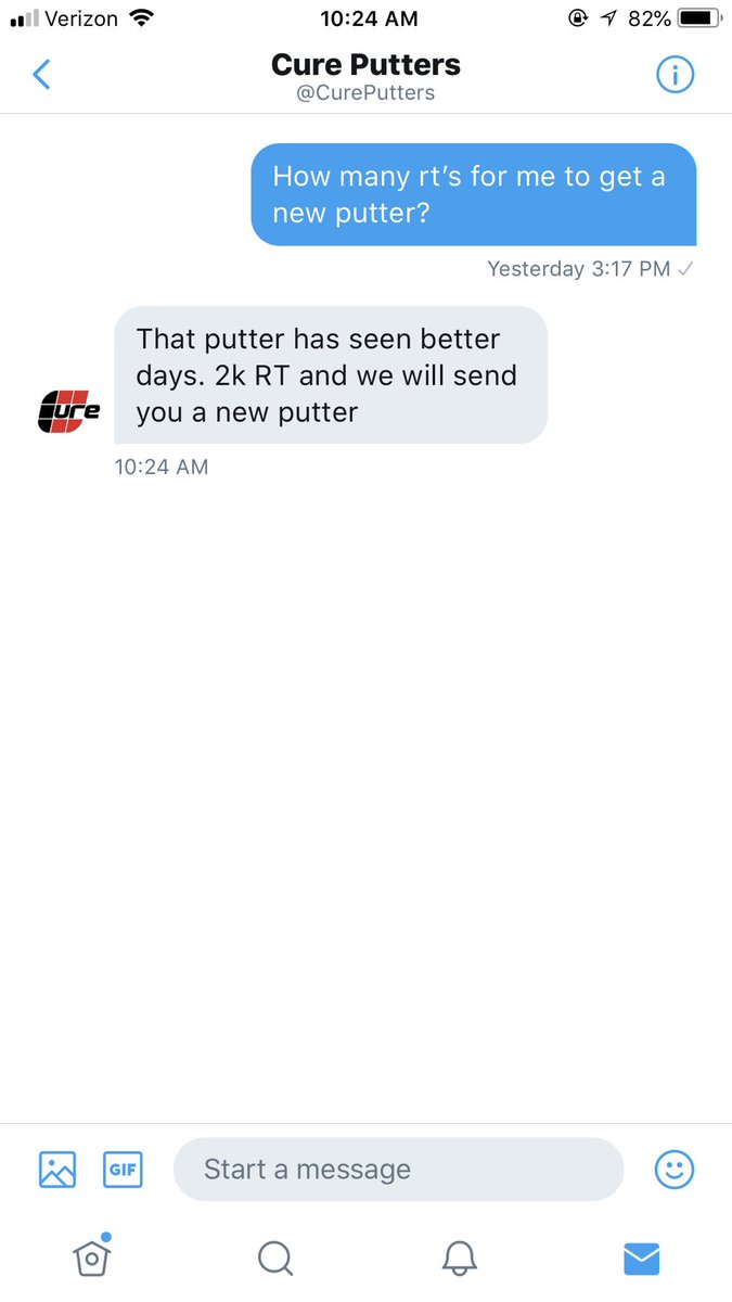 Ryan_munroe40's tweet photo. Twitter do your thang please. I’m trying to get a new putter from the best putter company out there! https://t.co/fs2Qsfq8Kh